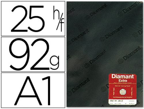 Papel vegetal transparente a1. 92 grs/m2 em folha , Diamant , 5765 , 8422924601354